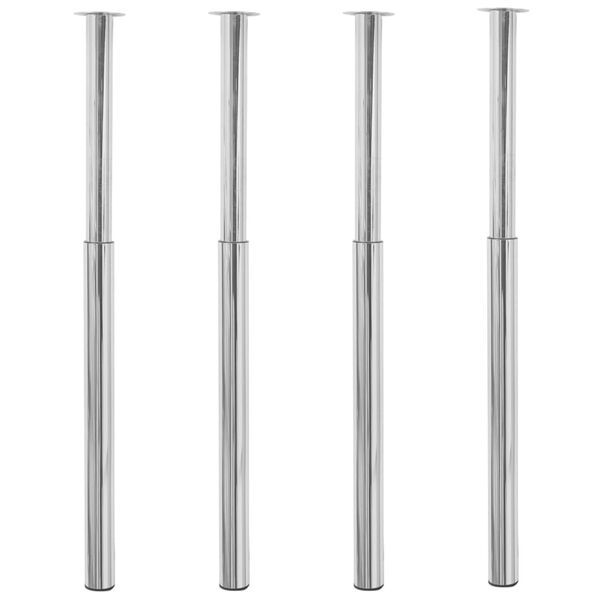 vidaXL Teleskopinės stalo kojos, 4vnt., chromo, 710-1100mm