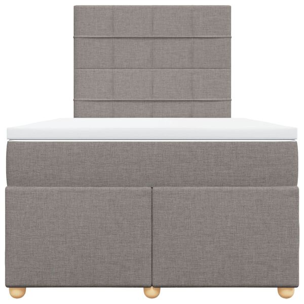 vidaXL Lova su spyruoklėmis ir čiužiniu, taupe, 120x190cm, audinys