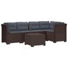 vidaXL 5-vietė sodo sofa su pagalvėlėmis Rataninio i&scaron;vaizdos PP Ruda