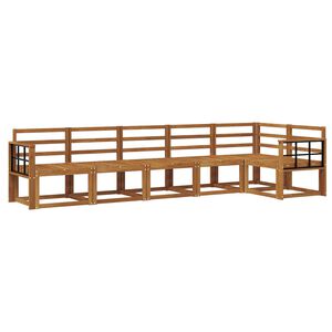 vidaXL Lauko sofos komplektas 6 pcs Natūrali Kietos akacijos mediena