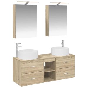 vidaXL Vonios baldų rinkinys 5 pcs Sonoma ąžuolas