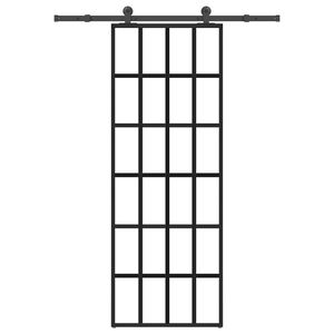 vidaXL Stumdomos durys su įrangos rinkiniu, 76x205cm, ESG ir aliuminis