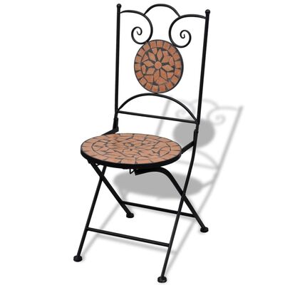 vidaXL Sulankstomos bistro kėdės, 2 vnt., keramika, terakota