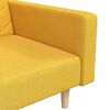 vidaXL Dvivietė sofa-lova su dvejomis pagalvėmis, geltona, audinys