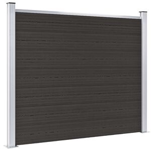 vidaXL Tvoros segmentas, juodos spalvos, 180x146cm, WPC