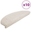 vidaXL Laiptų kilimėliai, 10 vnt., 65x21x4 cm, balti, pusapvaliai, dideli