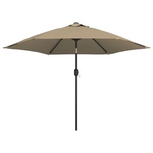 vidaXL Lauko skėtis nuo saulės su metaliniu stulpu, taupe, 300cm