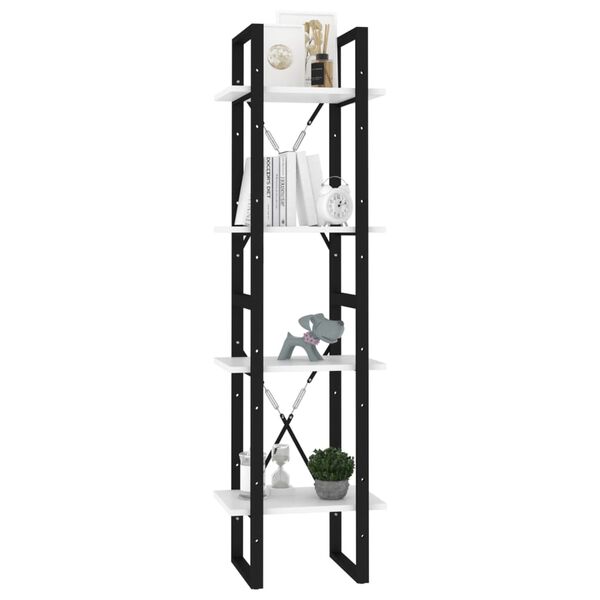 vidaXL Spintelė knygoms, 4 aukštų, balta, 40x30x140cm, mediena