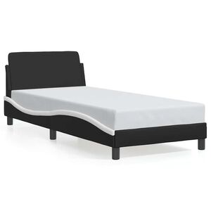 vidaXL Lovos rėmas, Dover, juodas ir baltas, 90x200cm, dirbtinė oda