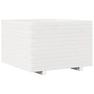 vidaXL Sodo lovelis, baltas, 70x70x49,5cm, pu&scaron;ies medienos masyvas