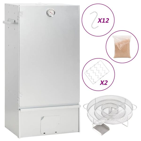 vidaXL Krosnis-rūkykla su šalto rūkymo generatoriumi, plienas