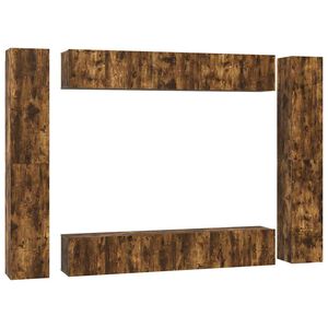 vidaXL TV spintelių komplektas, 10 dalių, dūminio ąžuolo, mediena