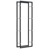 vidaXL Stovas malkoms, juodos spalvos, 50x20x150 cm, plienas