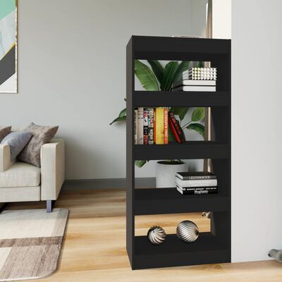 vidaXL Spintelė knygoms/kambario pertvara, juoda, 60x30x135cm, mediena