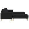 vidaXL Svetainės sofa 3 pcs Juoda Poliesteris