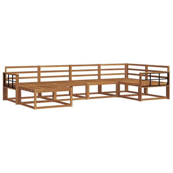 vidaXL Lauko sofos komplektas 6 pcs Natūrali Kietos akacijos mediena