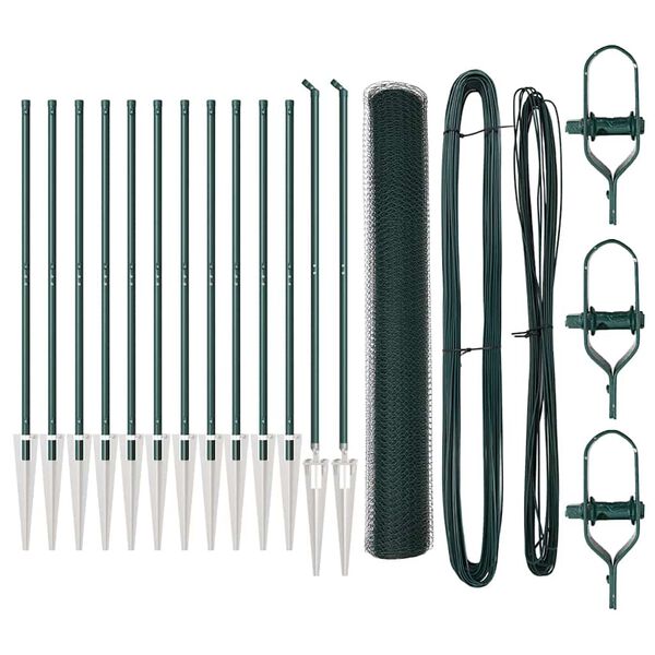 vidaXL Tvorelės stulpas Žalia 25 x 1,2 m (25 mm tinklelis) Plienas