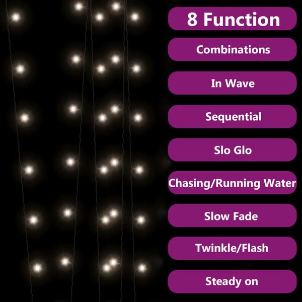 vidaXL Saulės energija įkraunamos LED lempučių girliandos, 2vnt.