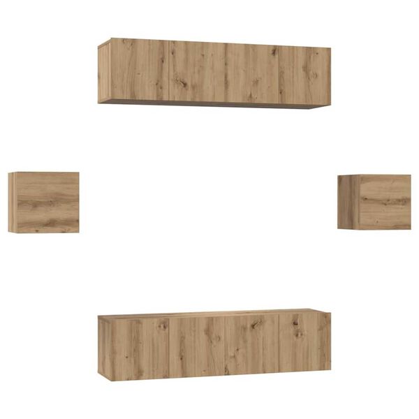 vidaXL TV spintelių komplektas 6 pcs Amatininkų ąžuolas