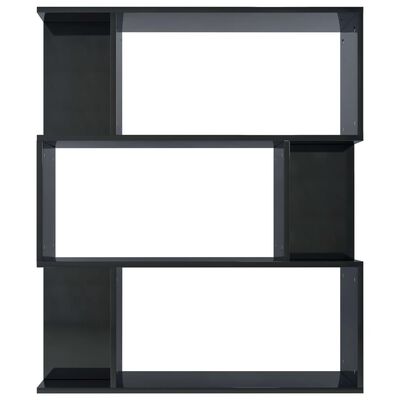 vidaXL Spintelė knygoms/kambario pertvara, juoda, 80x24x96cm, blizgi