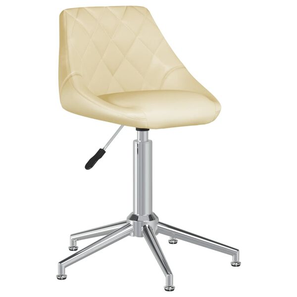 vidaXL Pasukamos valgomojo kėdės, 6vnt., kreminės, dirbtinė oda