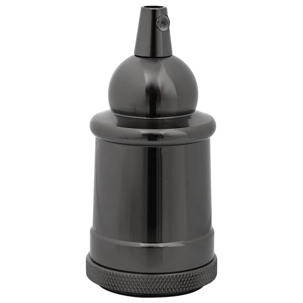 vidaXL lempų laikikliai 2 vnt Blizgus juodas E27