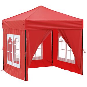 vidaXL Proginė palapinė su &scaron;oninėmis sienomis, raudona, 2x2m