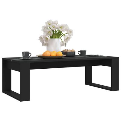 vidaXL Kavos staliukas, juodos spalvos, 110x50x35cm, apdirbta mediena