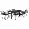vidaXL Sodo valgomojo komplektas 7 pcs Juoda