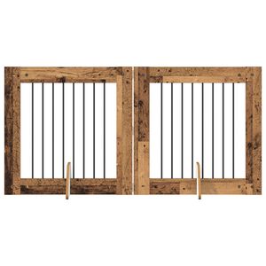 vidaXL &Scaron;unų vartai su stovais 2 pcs Sendintos medienos 80 x 80 cm