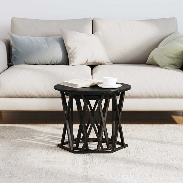 vidaXL Šoninis stalas 2 pcs Juodas ąžuolas