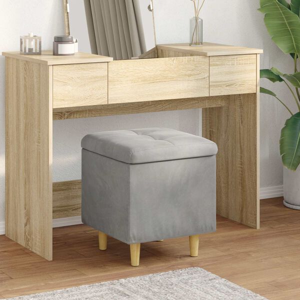 vidaXL Laikymo osmanas &Scaron;viesiai pilka 40 x 40 x 45 cm Aksomas