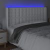 vidaXL Galvūgalis su LED, baltos spalvos, 163x16x118/128 cm