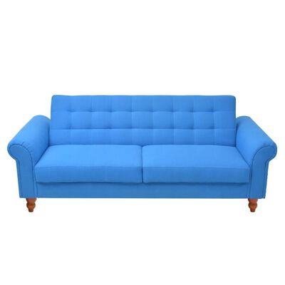 vidaXL Sofa lova, audinys, mėlyna