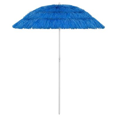 vidaXL Paplūdimio skėtis, mėlynos spalvos, 180cm, havajietiško dizaino