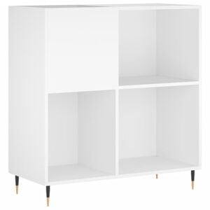 vidaXL Vinilinių plok&scaron;telių spintelė, balta, 84,5x38x89cm, mediena