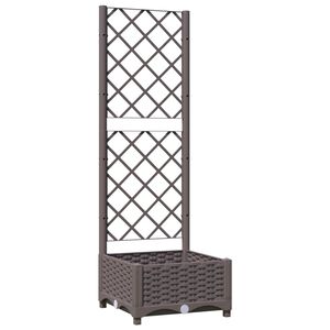 vidaXL Sodo lovelis su treliažu, rudos spalvos, 40x40x121,5cm, PP
