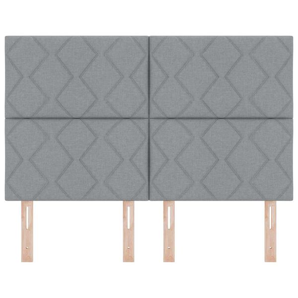 vidaXL Galvūgalis su galvūgalio &Scaron;viesiai pilka 144 cm Dirbtinė oda