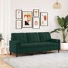 vidaXL Trivietė sofa su pagalvėlėmis, tamsiai žalia, 180cm, aksomas