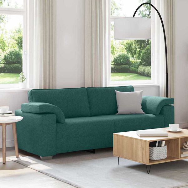 vidaXL Sofa 178cm Tamsiai žalia audinys