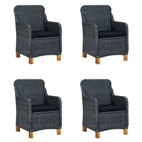 vidaXL Sodo valgomojo baldų komplektas, 5 dalių, tamsiai pilkas