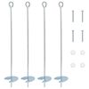 vidaXL Žemės inkaras 4 pcs Sidabrinė &Oslash;10 x 60 cm Cinkuotas metalas
