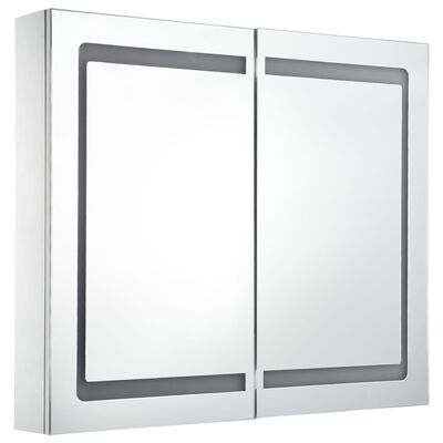 vidaXL Veidrodinė vonios spintelė su LED apšvietimu, 80x12,2x68cm