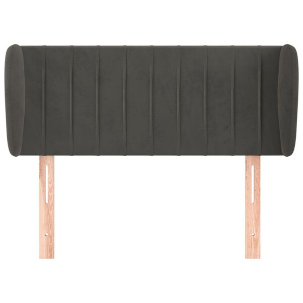 vidaXL Galvūgalis su auselėmis, tamsiai pilkos,103x23x78/88cm, aksomas