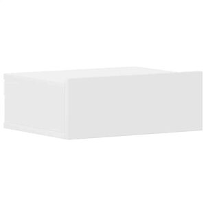 vidaXL Pakabinamas naktinis staliukas, baltas, 40x30x15cm, mediena