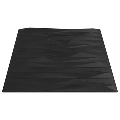 vidaXL Sienų plokštės, 12vnt., juodos, 50x50cm, EPS, 3m²