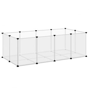 vidaXL Narvas mažiems gyvūnams, skaidrus, 144x74x46,5cm, PP ir plienas