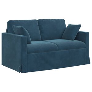 vidaXL Sofa Mėlyna 138 x 78 x 80 cm Aksomas