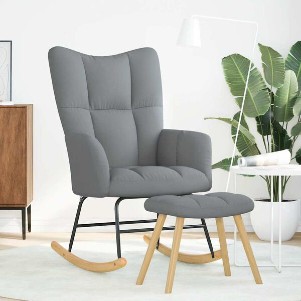 vidaXL Supama kėdė su pakoja, &scaron;viesiai pilkos spalvos, audinys