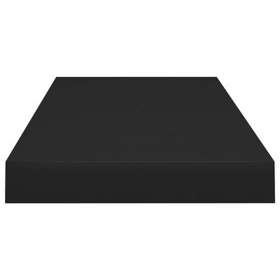 vidaXL Pakabinama sieninė lentyna, juodos spalvos, 60x23,5x3,8cm, MDF